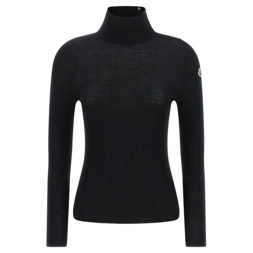 Moncler Black Virgin Wool Women's Cardigan